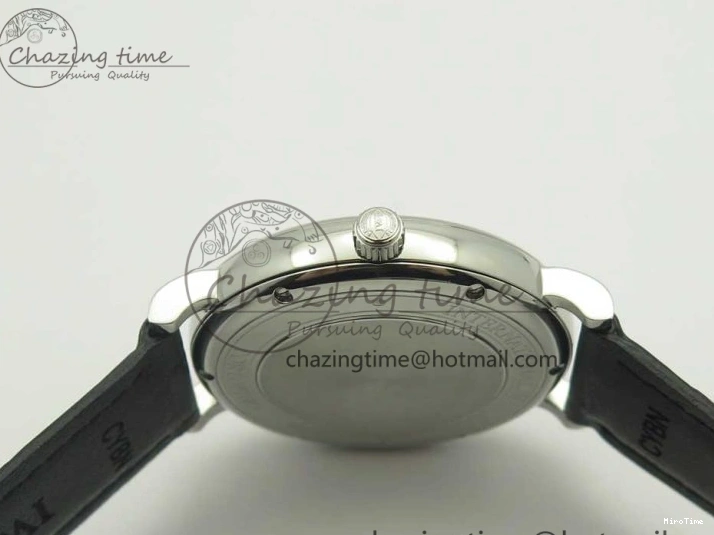 MIROTIME 0203 Supportive Portofino Automatic SS AF 1:1 Best Edition White Dial on Black Croco Leather Strap A 7184